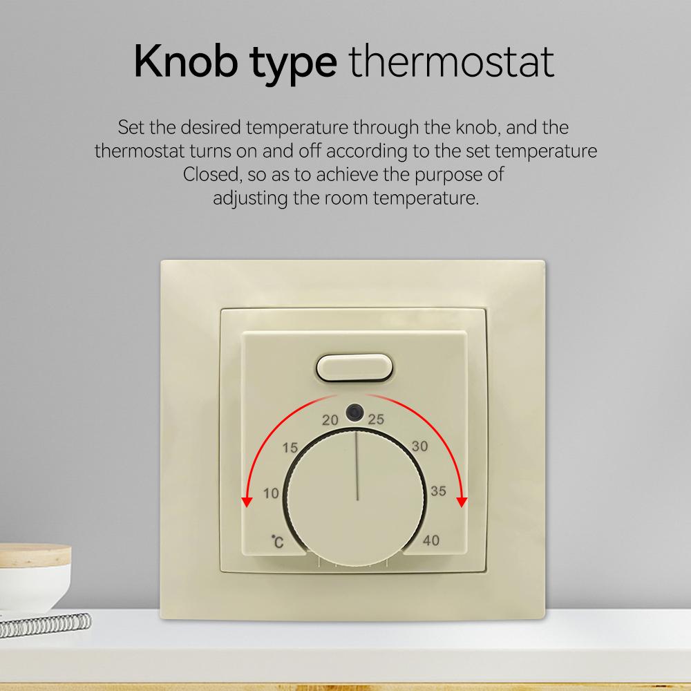 Minco Heat Room Flooring Heating Thermostat 230V AC,50/60Hz 16A Mechanical Temperature Controller With External Sensor Fuel Injectors 6