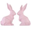 Creative Geometric Section Decoration Cute Matte Rabbit for Home Decor (Pack of 1, Pink)