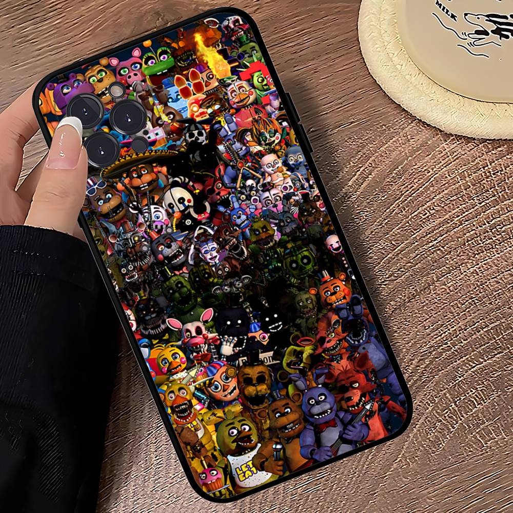Игра F-Five N-Nights At F-FreddyS Для iPhone 17 16 15 14 13 12 11 Pro Max Plus Ударопрочный Черный Мягкий Чехол для Телефона