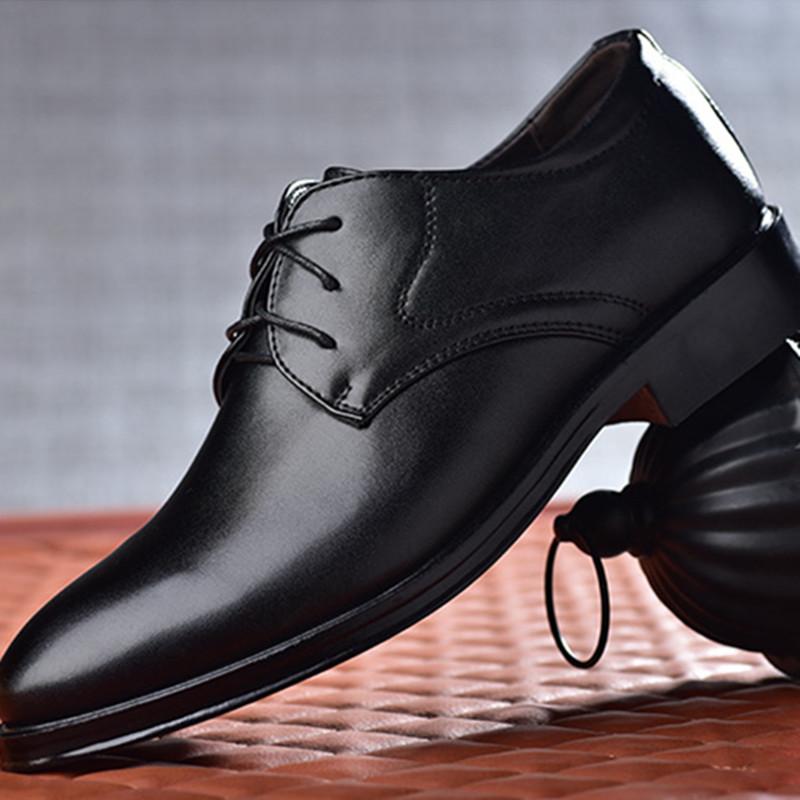 Мужские туфли для свадебной вечеринки, черные кожаные деловые мужские деловые повседневные молодежные британские офисные туфли для работы на весну и осень
