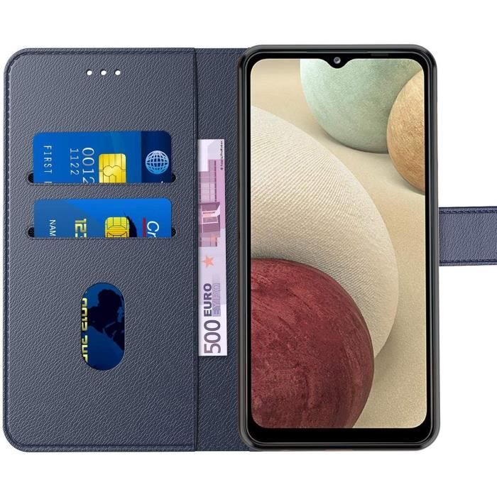 Coque portefeuille - Booling - pour Samsung Galaxy A04s - Bleu - Protection 360 - 2 Verres Trempés