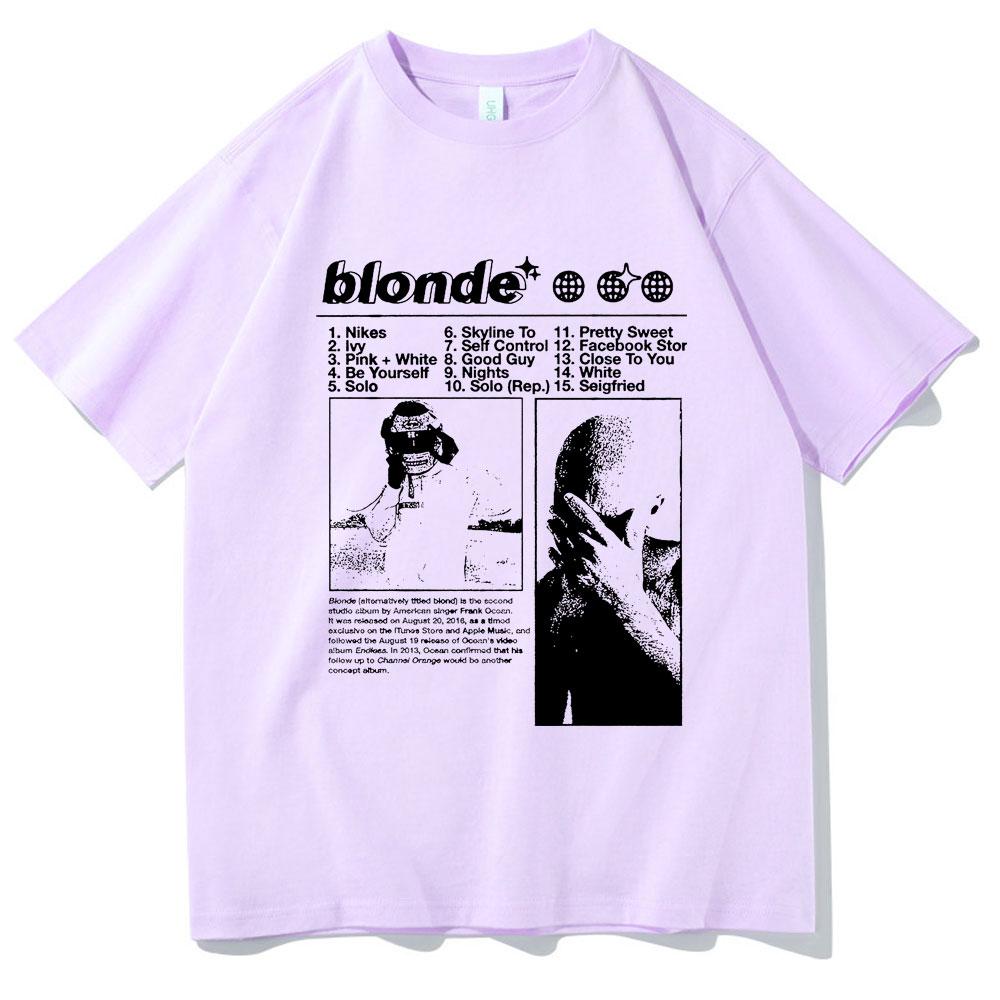 Best Famous Rapper Frank Hip Hop Oversized T Shirts Ocean Fashion Streetwear Unisexs Blond Tshirt Unisex Women Vintage Casual Tees