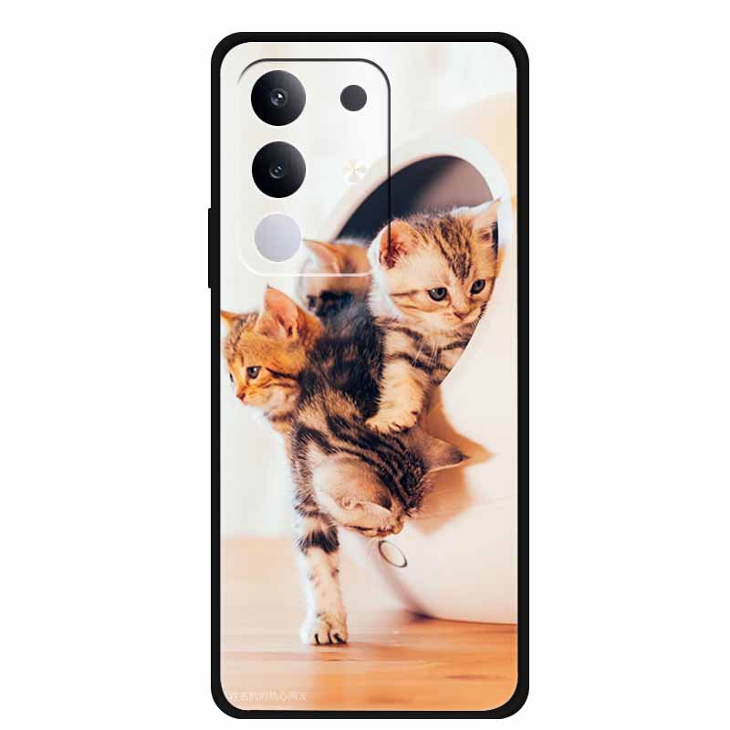 For vivo T4x Cover Silicone TPU Phone Case Funda for vivo T4x 5G V2437 Black Back Bumper Soft Protector Cartoon Anime Cute Capa