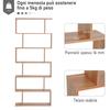 Bookcase, 6 Tier Shelf S Shaped Bookshelf, Storage Unit, Display Shelf for Living Room, Bedroom, Home Office, Plant, Maple