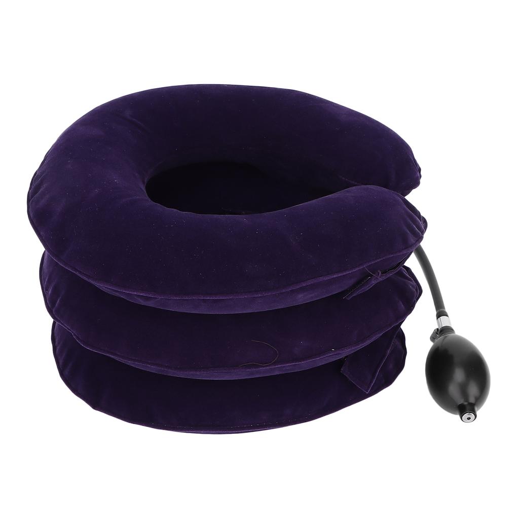 Purple Cervical Neck Traction Inflate Device Elderly Neck Stretcher Neck Support Brace