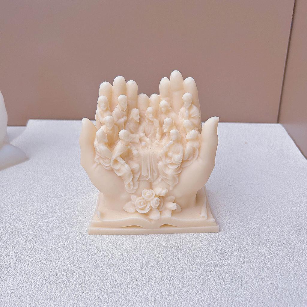 Religious Scalpture Candle Mold for DIY Candle Gypsum Ornaments Christmas Gift Home Decor Epoxy Resin Casting Mold