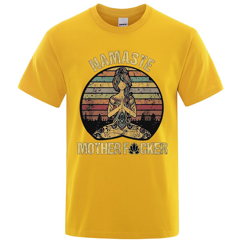Винтажная забавная футболка Namaste Mother Explicit, мужская футболка, женские хлопковые футболки, топы, свободная одежда больших размеров с короткими рукавами