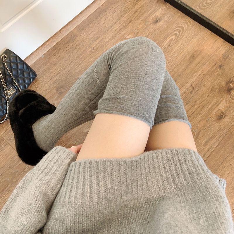 5 цветов, высокие чулки до бедра, женские длинные носки выше колена, теплые вязаные носки-ботинки, гетры, японские хлопковые леггинсы JK с высокими трубками
