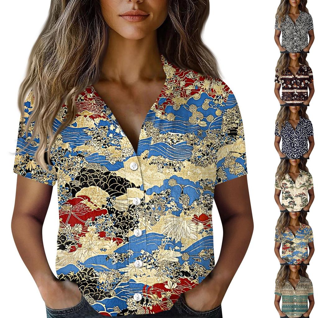 Женские хлопковые льняные топы, рубашки с короткими рукавами, свободные футболки в стиле бохо, винтажные блузки