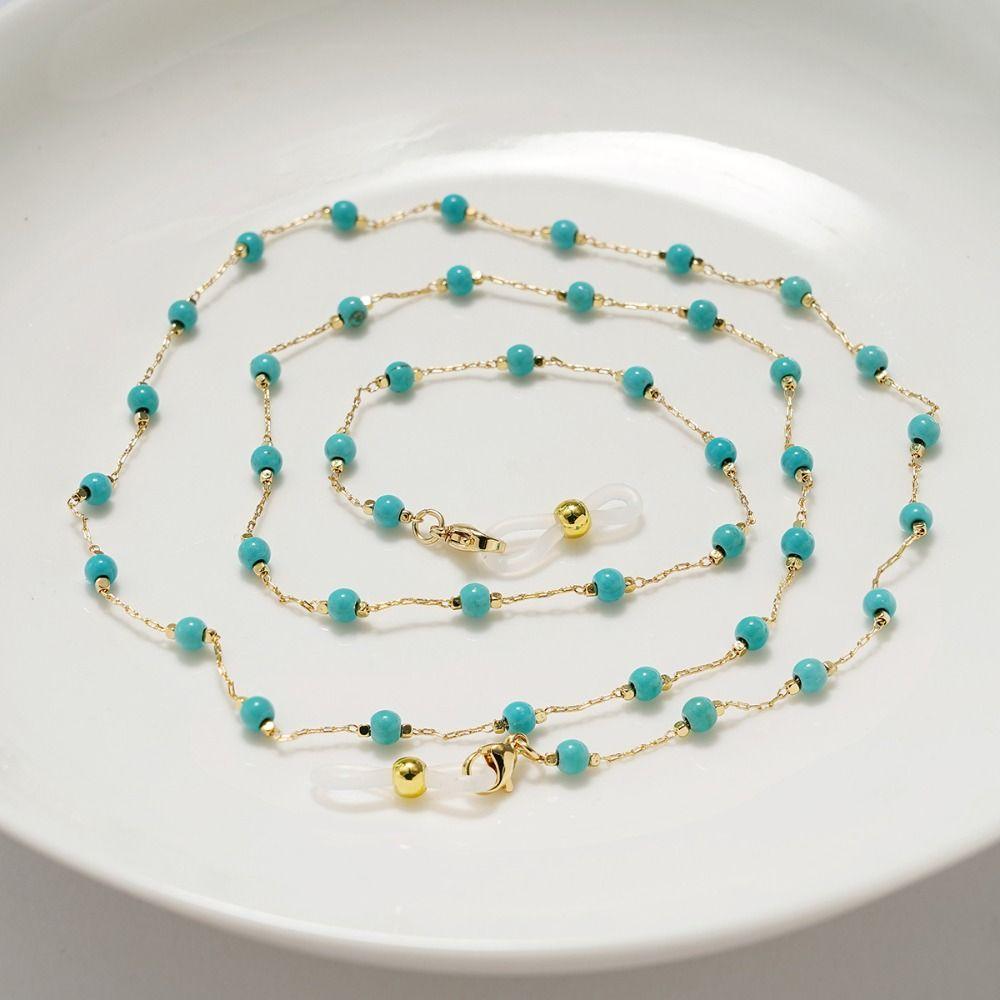 Turquoise Eyeglass Holder Necklace Anti-Lost Eyeglass Lanyard  Sunglasses Decoration