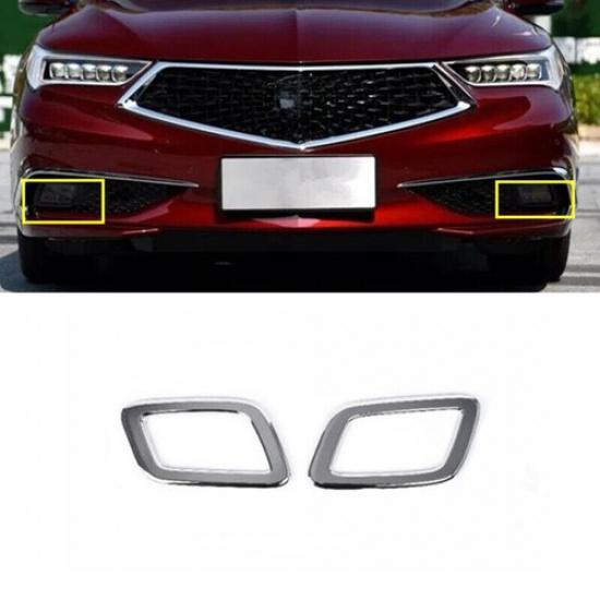 Chrome 2X Front Fog Lamp Bumper Light Cover Trim For Acura TLX 2015-2022
