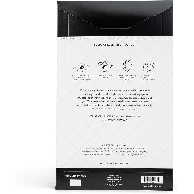 Formaticum 15-Pack Cheese Storage Wax Coated Paper - Porous Wax Sheets From France - Keep Cheese or Charcuterie Fresh - Professional Grade Cheese