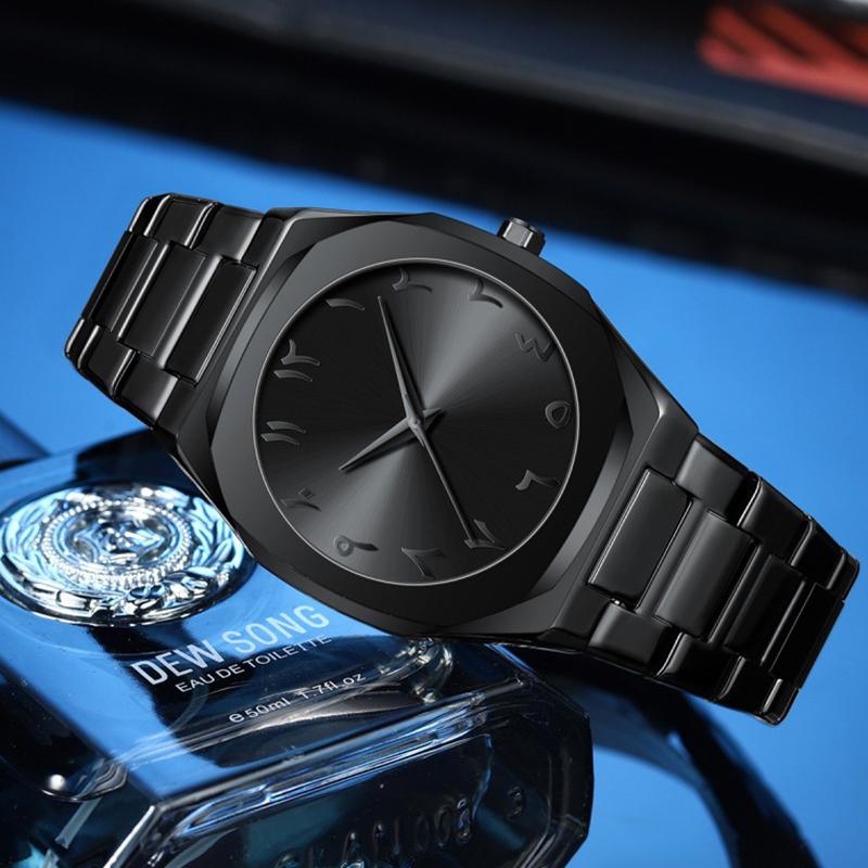 Men Wrist Watches For Male Clock Top Brand Luxury Stainless Steel Band Black Fashion Men Quartz Watches Dropshipping