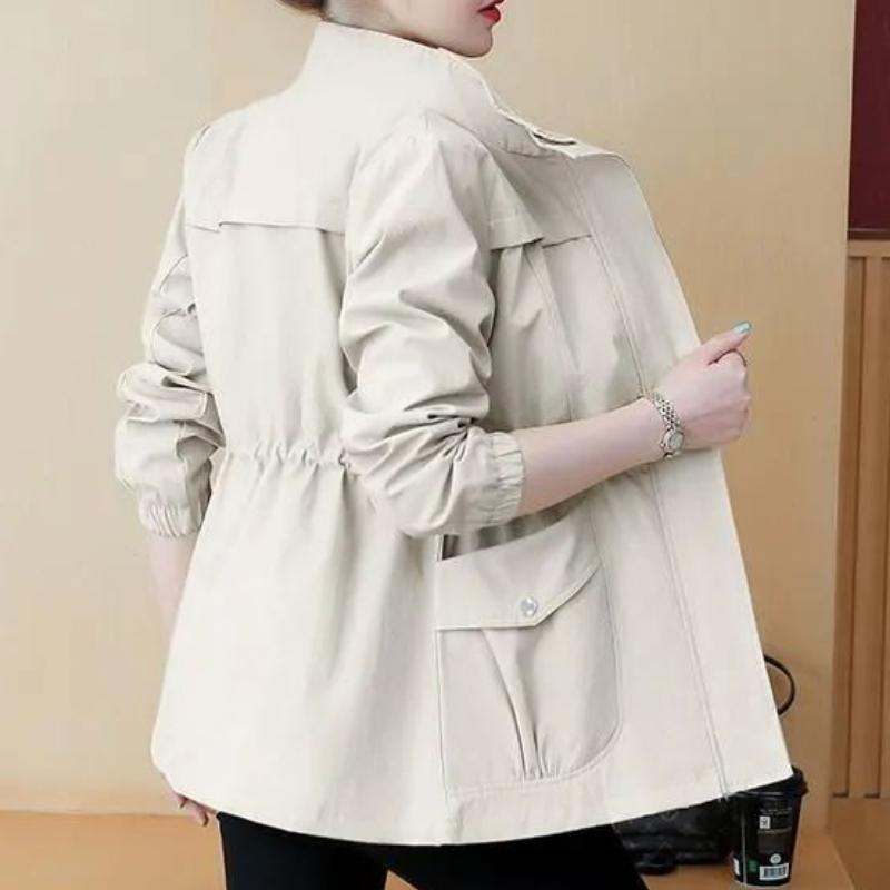 Женские куртки, новые, весна-осень, с длинными рукавами, повседневная, спортивная, верхняя одежда, женская, базовая, с лацканами, ветрозащитный кардиган, ветровка