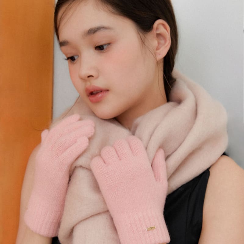 Перчатки вязаные из шерсти с овальным кончиком OVLA_цвета GL002