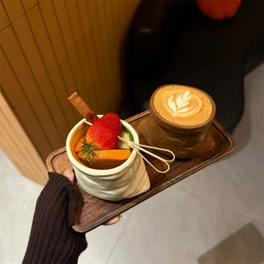 Large-caliber Cloth Bag Shaped Mug Heat-resistant Irregular Mugs Bag Ceramic Cups  Home Gathering