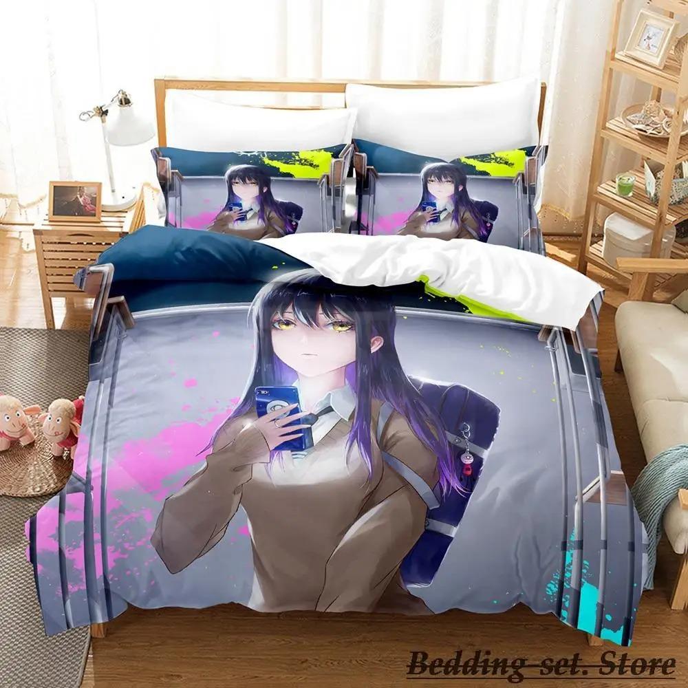 Mieruko chan Комплект постельного белья Single Twin Full Queen King Size Комплект постельного белья Adult Kid Bedroom Duvetcover Sets Anime Parure de lit Bed