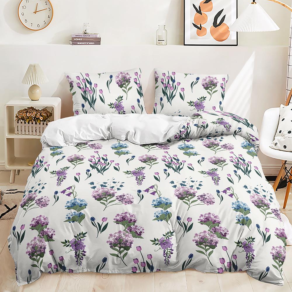 Трехсекционный 3D-наволочка с изображением листьев растений Simple Wind Floral Kit Постельное белье