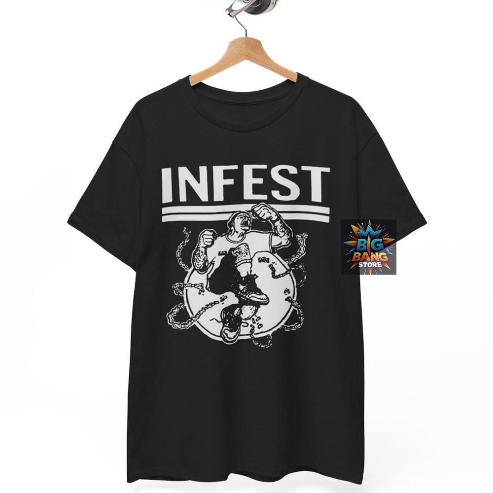 Футболка Infest hardcore, Музыкальная группа Рок Панк Метал, Унисекс футболка