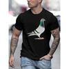 Европейские размеры Творческая Голубка Мужская Мода Модный Принт, Мужская Футболка с Круглым Вырезом и Коротким Рукавом, Повседневная Футболка для Праздников и Кемпинга