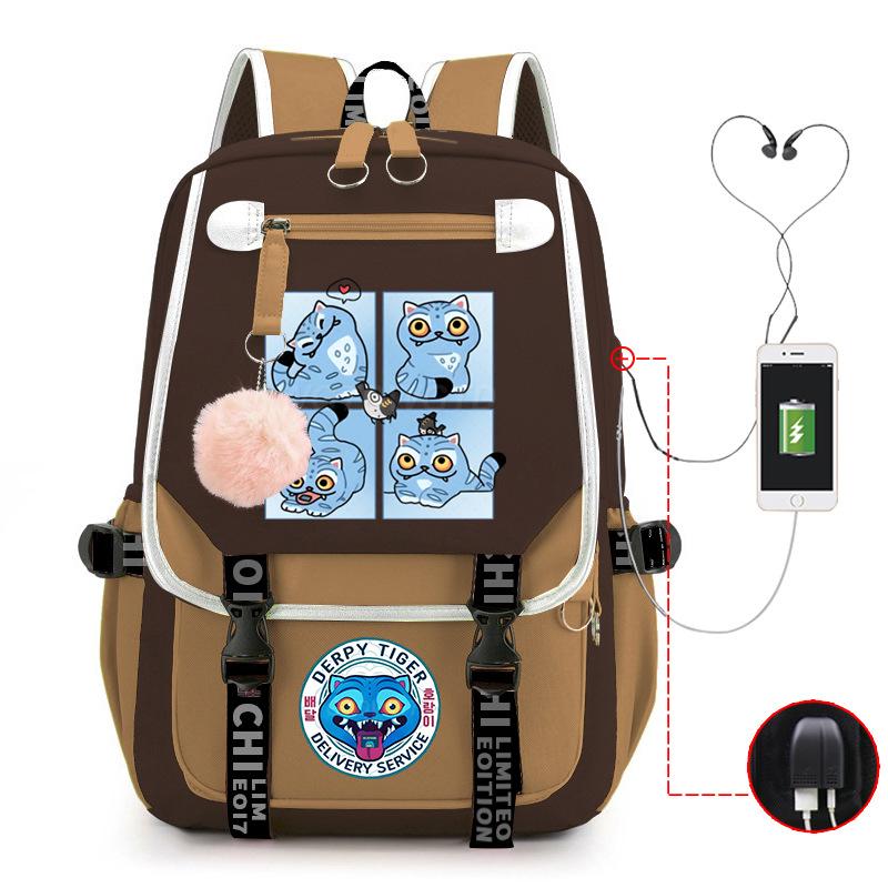 Мультфильм «Охотники на демонов» Модный детский рюкзак с принтом Легкий рюкзак для учеников начальной и средней школы Кампус Школьная сумка Нейтральный