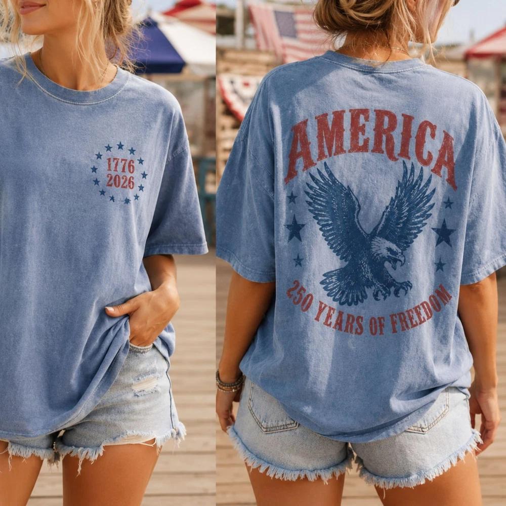 America Eagle Shirt 250th Anniversary Patriotic Freedom July 4th Tee