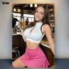 Винтажная жестяная табличка Красивая женщина со стаканом пива в баре Ретро настенное искусство Табличка Мужская берлога Паб Гараж Декор Оригинальный подарок