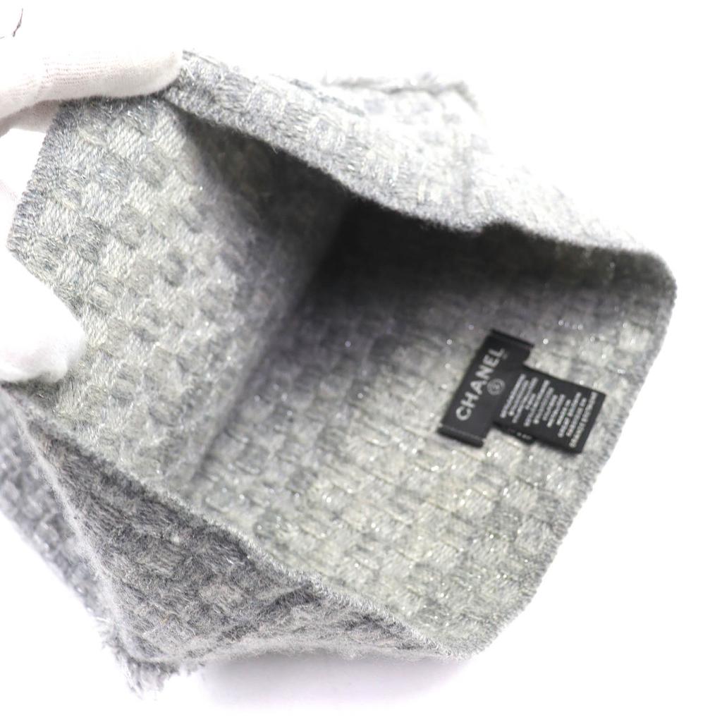 Отличная вязаная шапка CHANEL COCO Mark с бахромой, блестящая вязаная шапка-бини, кашемир 16B Б/У