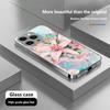 N164 Flower Peony Vase Phone Case for iPhone 16 15 Pro Max Samsung S24 S23 Ultra A54 A35 A25 Xiaomi Redmi Note 13 12 Plated Frame Tempered Glass Cover