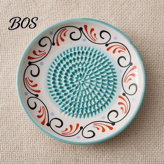 Garlic Grater Ceramic Ginger Grater, Manual Mincing Plate for Mashed Puree, Multifunctional Kitchen Masher Fruit Dish