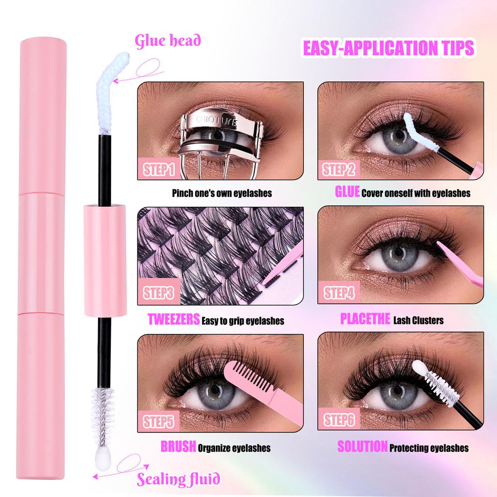 126 Clusters C Song Mixed Package Single Cluster False Eyelashes 10-14Mmdiy Segmented Multi-Hair Eyelashes