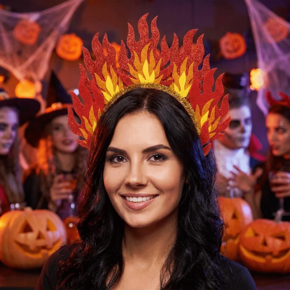 Fire-Shaped Halloween Flame Headband Comfortable Fire-Shaped Headband Costume Accessory
