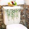 Colors Green Plant Flowers Pattern Self-Adhesive Wall Sticker for Home Bathroom