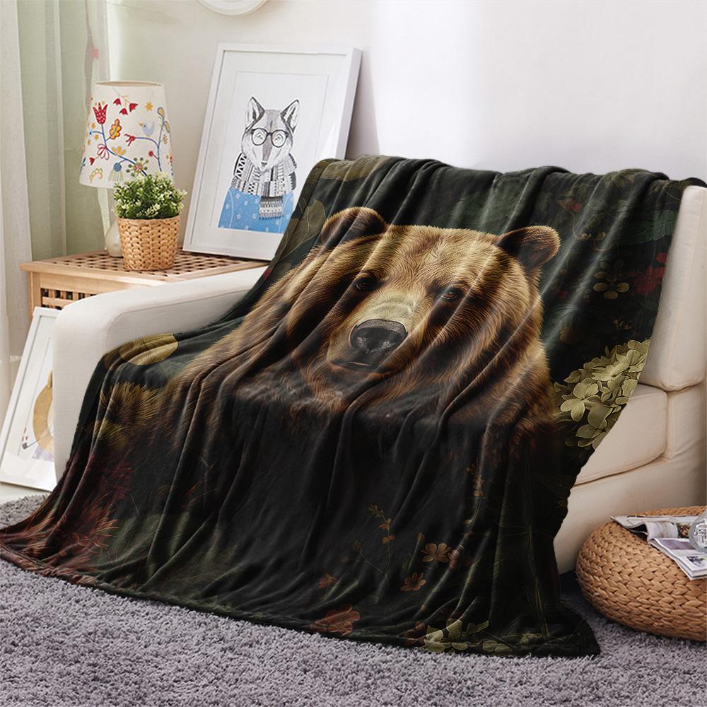1PC Floral Daydream Print Flannel Blanket, High quality Comfortable for All Seasons, Home Decor, Warmth and Comfort