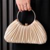 Elegant Damask Pleated Evening Bag  Banquet Circle Bags  Luxury Designer Bag  Party and Wedding  New Fashion