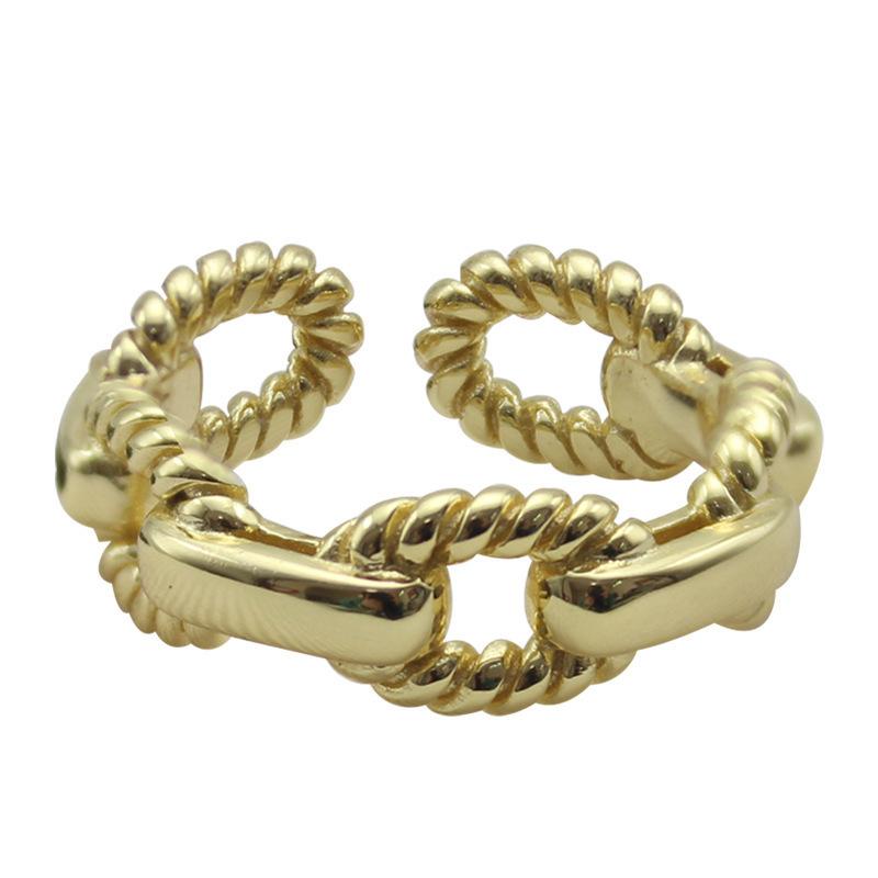 Регулируемый размер Арт Деко Геометрическое кольцо Свежий темперамент Нишевое веревочное кольцо Женское Простое универсальное Кольцо на указательный палец Ins Ветер Холодный ветер Кольцо на мизинец