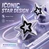Stereo Sound Wired Headphones Semi-in-ear Stars Wings Headphones Type C Earphone  Tablet Laptop