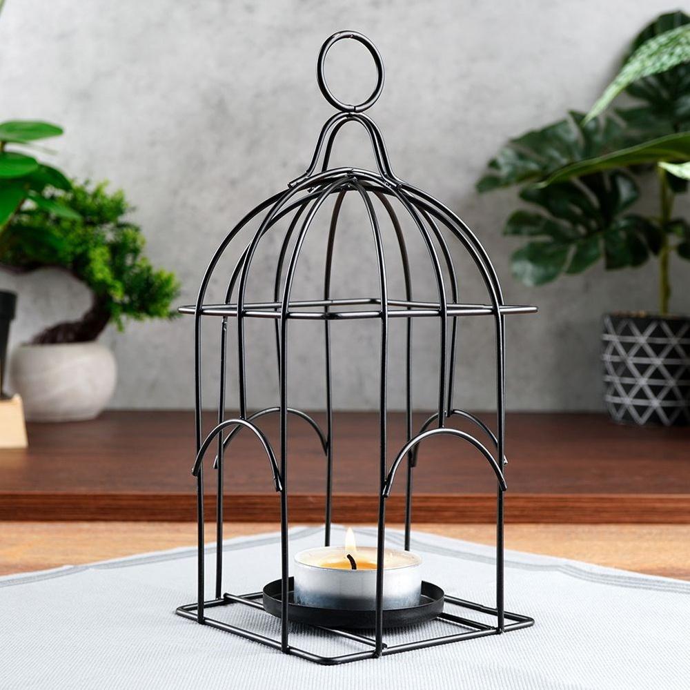 Black Metal Lantern Home Styling Collection 25cm