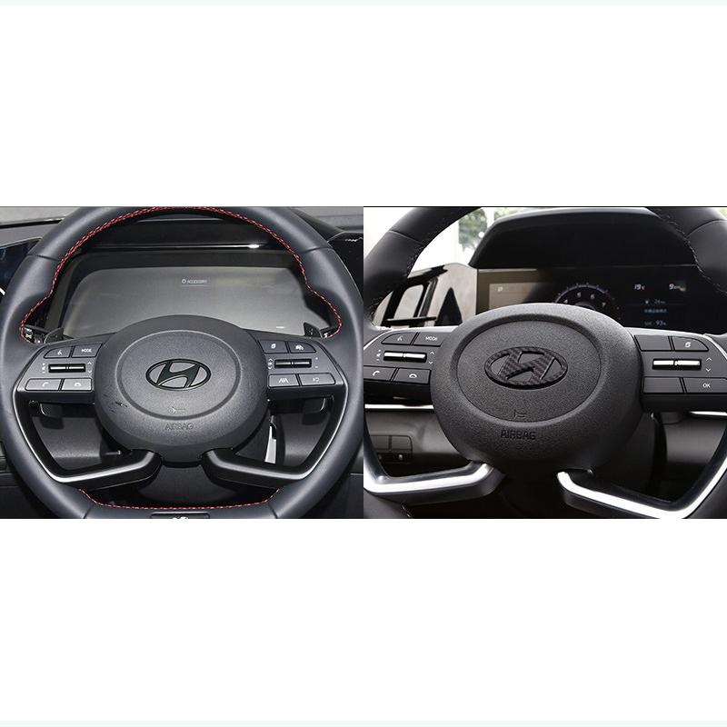 1pcs Car Steering Wheel Emblem Sticker Accessory For Hyundai Genesis N-LINE I10 I20 I30 I40 IX20 IX35 Kona Getz Veloster Tucson XX3