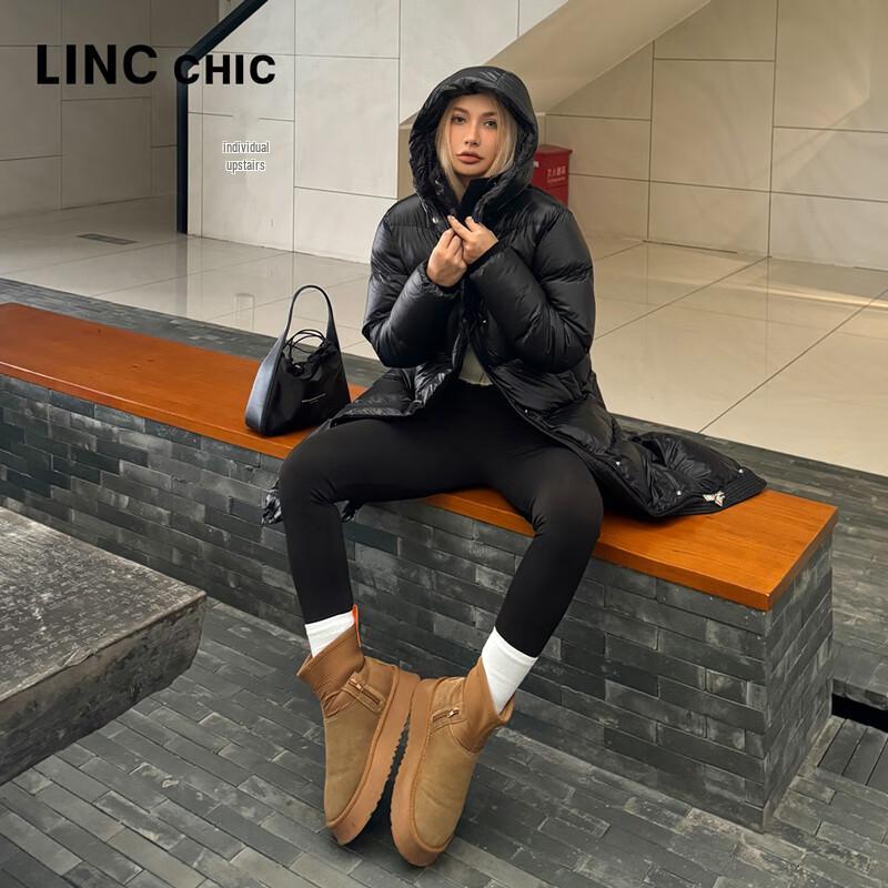 Женский длинный пуховик Jinyujie с 90% гусиного пуха