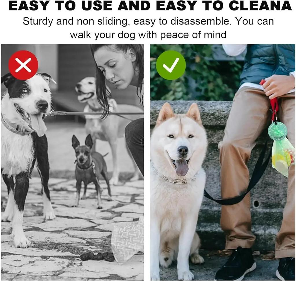 2 Colors Dog Poop Bag Holder Waste Bag Holder with Carabiner Clip Pet Waste Bag Dispenser for Dog Walking Accessory