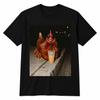 Funny Chicken Drinking Iced Coffee T-Shirt Backyard Chicken Lover Farmer Tee