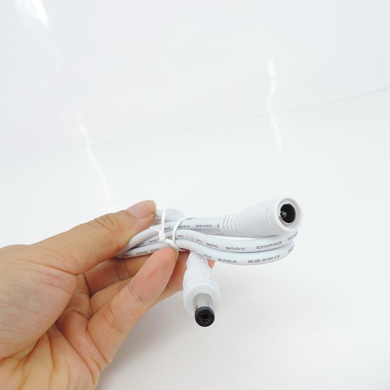 1 м белый черный DC штекер-гнездо 12 В разъем питания 5,5x2,1 мм 22awg кабель удлинитель адаптер для полосы света