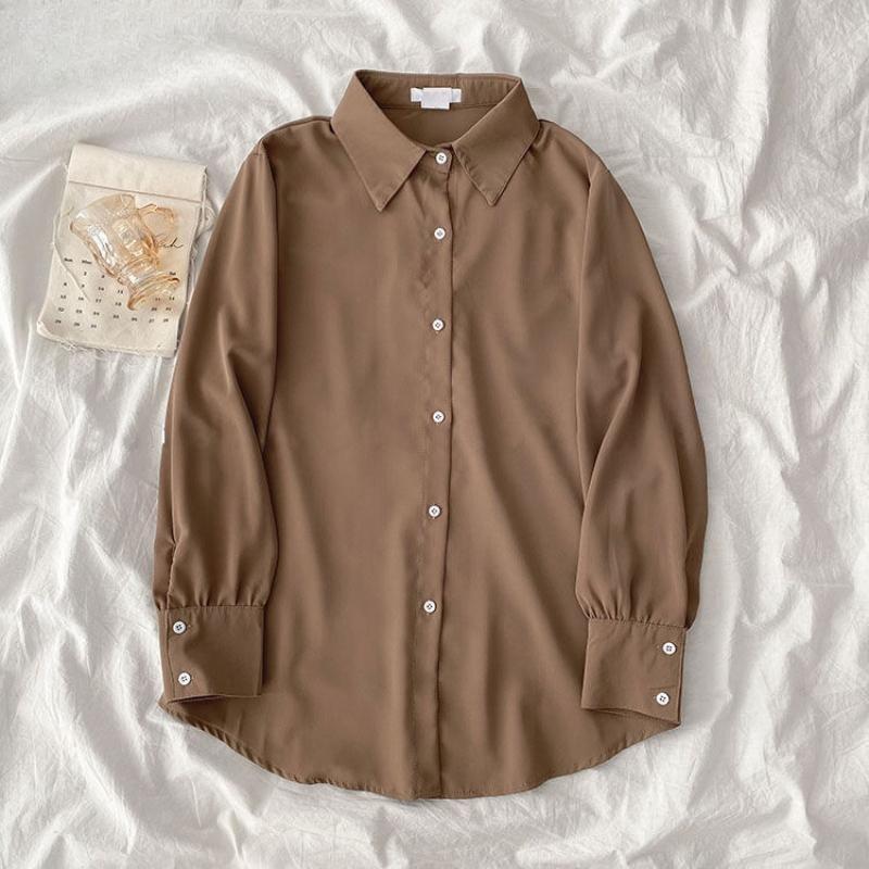 Шифоновая рубашка, женские классические ретро корейские офисные женские элегантные повседневные топы большого размера