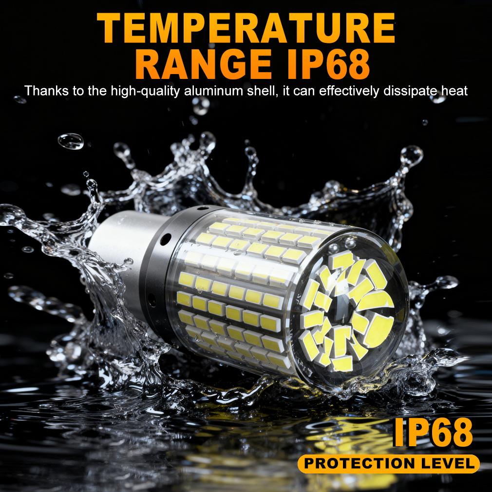 2 шт. Мощные автомобильные светодиодные лампы 1156 BA15S P21W BAU15S PY21W 1157 P21/5W T20 7440 W21W Canbus 144SMD Лампа указателя поворота Стоп-сигнал Задний фонарь Задний ход 12В