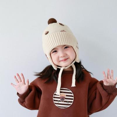 Fleece Lining Winter Baby Crochet Hat Windproof Kids Ear Protection Hat Children Wear
