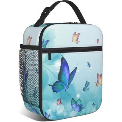 Ланч-бокс Бабочка Детский для Девочек Изолированный Термо Сумка-холодильник Милая Сумка-тоут для Ланча для Школы