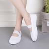 Женские балетки Белые парусиновые туфли Повседневная обувь на резинке Удобные кроссовки Нескользящая мягкая подошва Танцевальная обувь