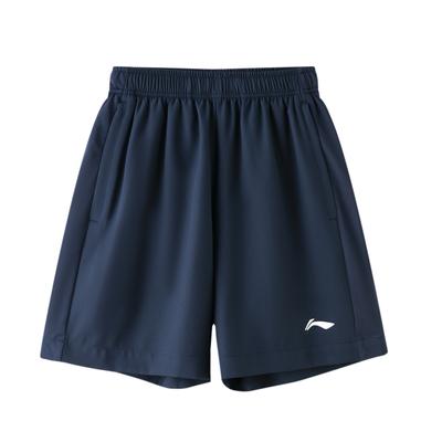 Шорты мужские Li Ning Running Series с логотипом, однотонные, прямые, цвет темно-синий AKST633-2