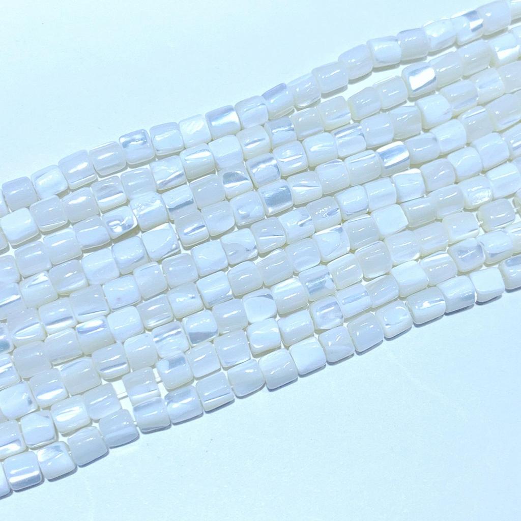 Натуральный перламутр Цилиндрические бусины 6 мм 8 мм, белые бусины в форме ракушки, свободные бусины для изготовления ювелирных изделий